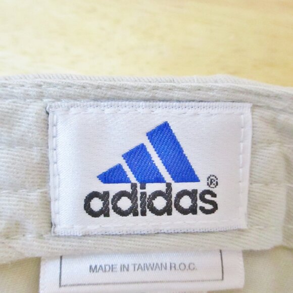 Adidas Baseball Hat Cap One Size Adjustable Beige, Blue Letters & Edging, Cotton - Picture 9 of 13